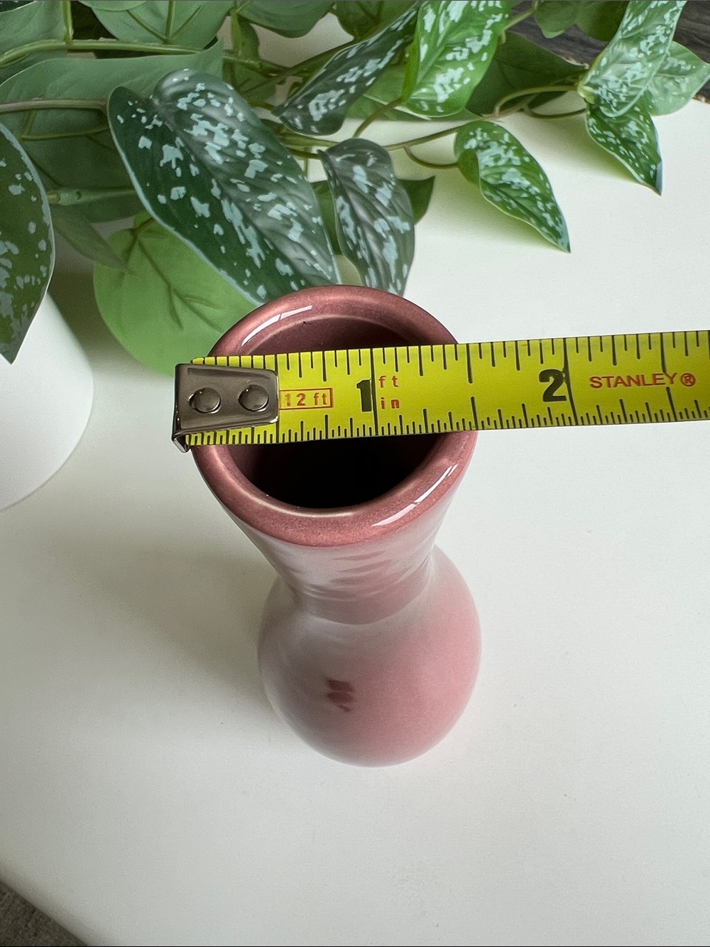 Vintage Mauve Pink Ceramic Vase Decor - Picture 11 of 12